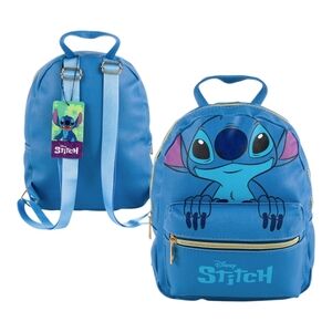 Blue Stitch Character Leather Backpack
